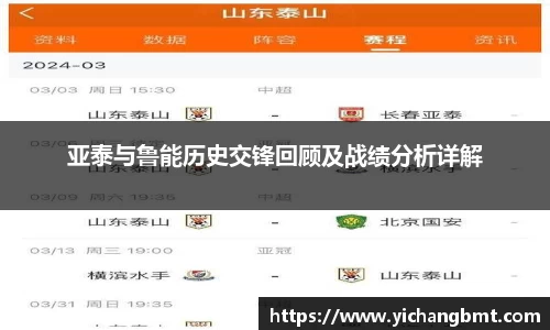 亚泰与鲁能历史交锋回顾及战绩分析详解
